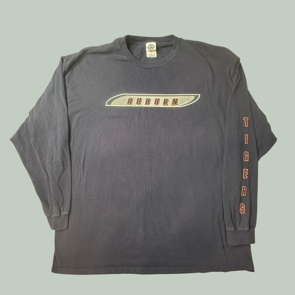 Auburn T-Shirt Mens 2XL Navy NCAA Football Delta Pro Weight Long Sleeve